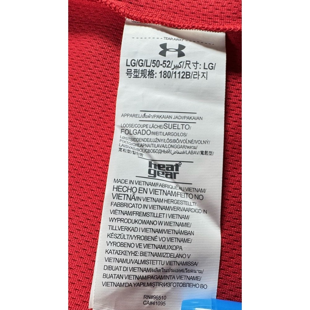 Under Armour HeatGear Polo Shirt Mens Large Red Golf Performance Knit NEW - Picture 10 of 16